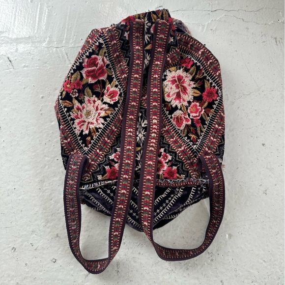 Johnny Was Matilda Multicolor Embroidered Velvet Backpack - Picture 5 of 12
